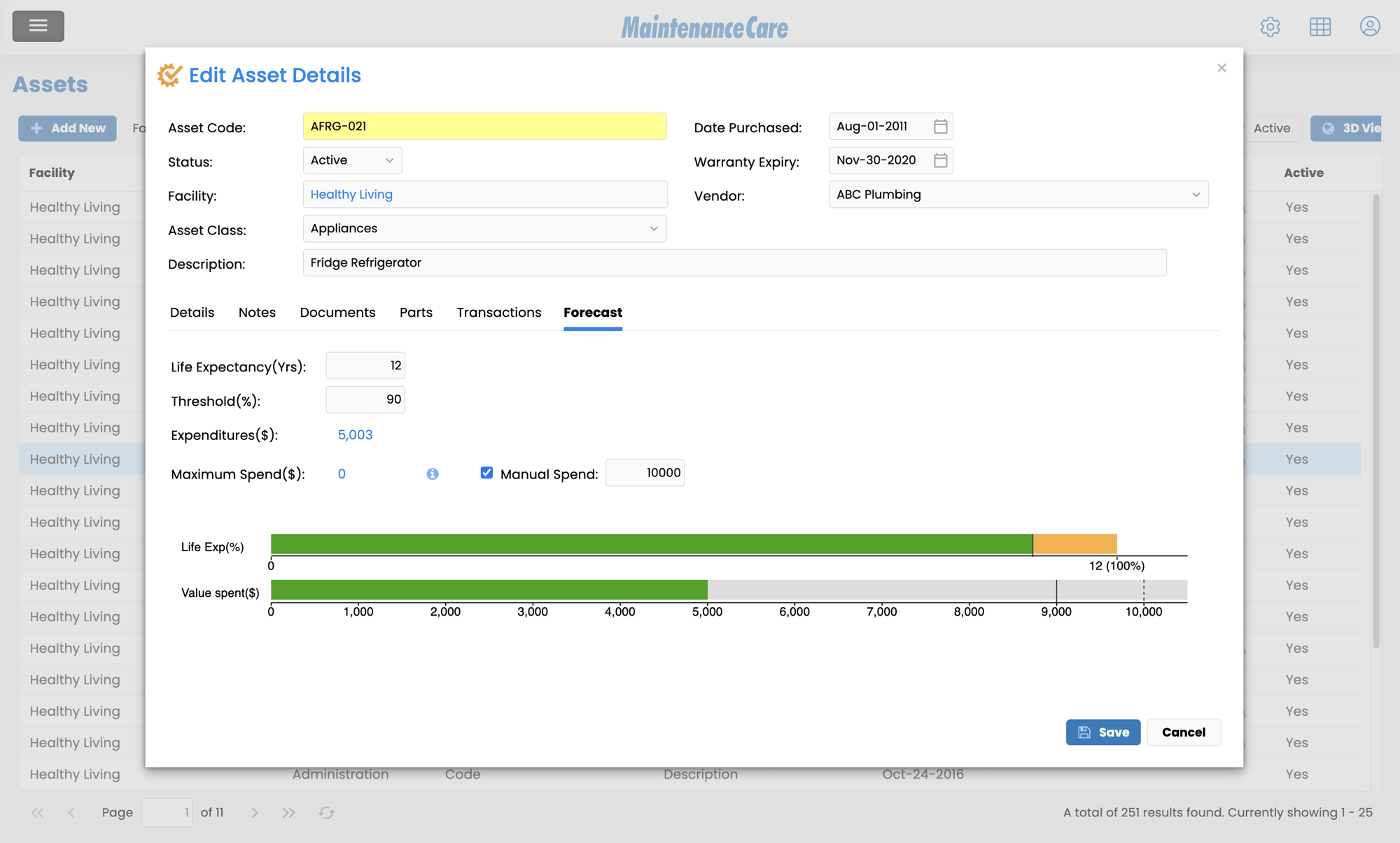 video of asset maintenance management software within Maintenance Care's maintenance management system