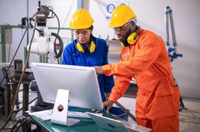 team viewing an assigned maintenance task on a desktop computer